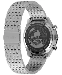 Timex Men's Quartz Analog Silver-Tone Stainless Steel Watch, 41mm