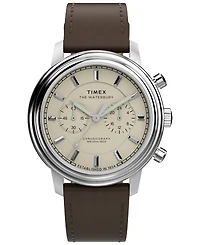 Timex Men's Chronograph Brown Leather Watch, 41mm