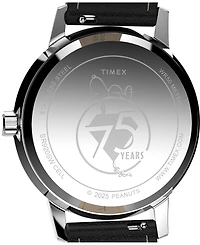 Timex Unisex Quartz Analog Black Leather Watch, 38mm