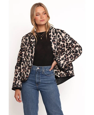 Petal and Pup Women's Marcos Leopard Print Quilted Jacket