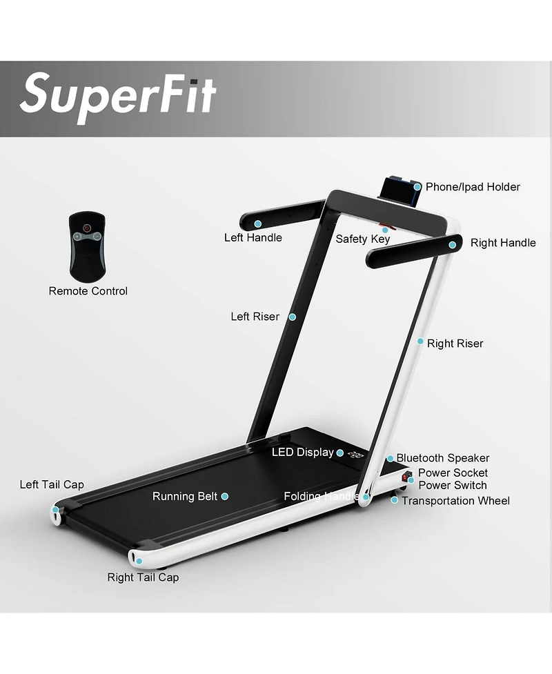 2.25HP 2-in-1 Folding Treadmill