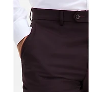 Ted by Baker Men's Modern-Fit Stretch Bordeaux Wool-Blend Suit Separate Pants