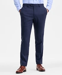 Ted by Baker Men's Modern-Fit Stretch Blue Sharkskin Wool-Blend Suit Separate Pants