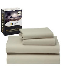 Certified Luxury Queen Bed Sheet Set - 100% Egyptian Cotton Sheets Queen, Classic Percale, Deep Pockets, Cool and Durable Bedding