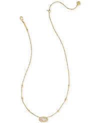 Kendra Scott 14k Gold-Plated Lattice-Framed Mother-of-Pearl 19" Adjustable Pendant Necklace