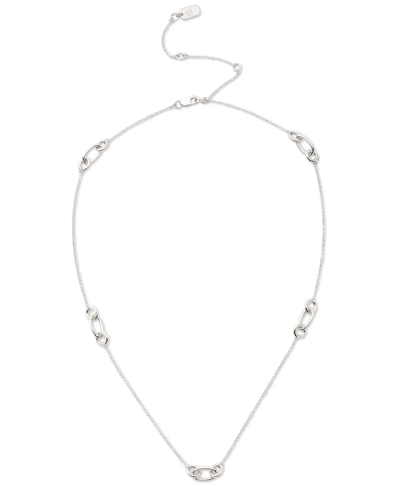 Lauren Ralph Lauren Sterling Silver Link Collar Necklace, 16" + 3" extender