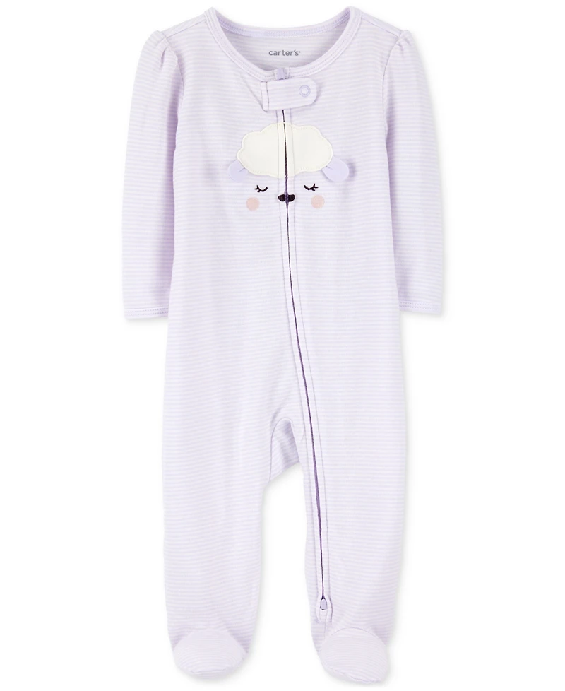 Carter's Baby Girls Lamb 2-Way-Zipper Cotton Sleep and Play Footed Coverall