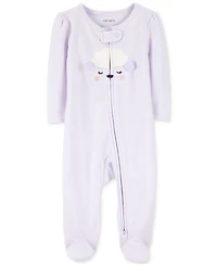 Carter's Baby Girls Lamb 2-Way-Zipper Cotton Sleep and Play Footed Coverall
