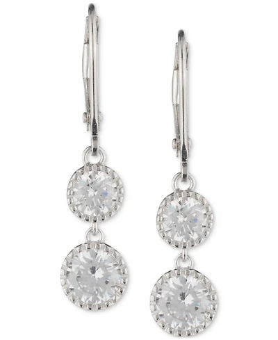 Lauren Ralph Lauren Sterling Silver Cubic Zirconia Double Drop Earrings