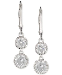Lauren Ralph Lauren Sterling Silver Cubic Zirconia Double Drop Earrings