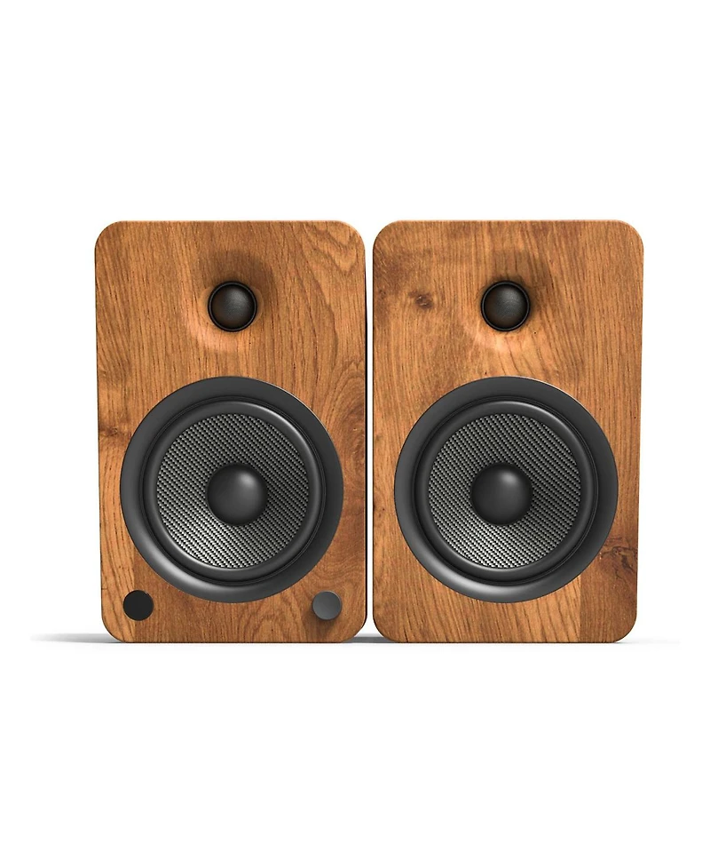 Kanto YU6 Powered Bookshelf Speakers with SE6 Elevated Desktop Speaker Stands