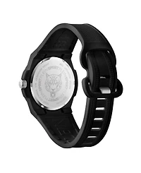 Plein Sport Men's Laserstrike Three Hand Quartz Black Silicone Strap Watch, 42mm
