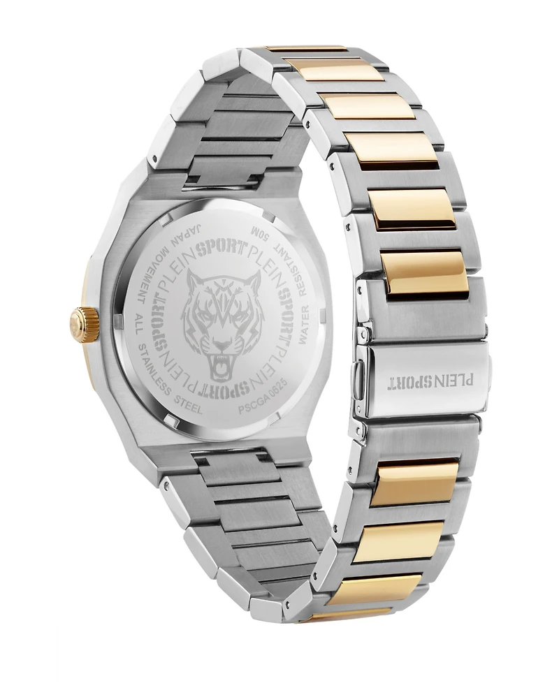 Plein Sport Men's Metronaut Three Hand Quartz Two-Tone Bracelet Watch, 42mm