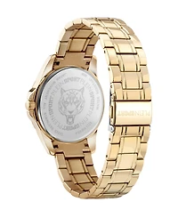 Plein Sport Women's Glam Three Hand Quartz Ion Plated Yellow Gold Bracelet Watch, 40mm