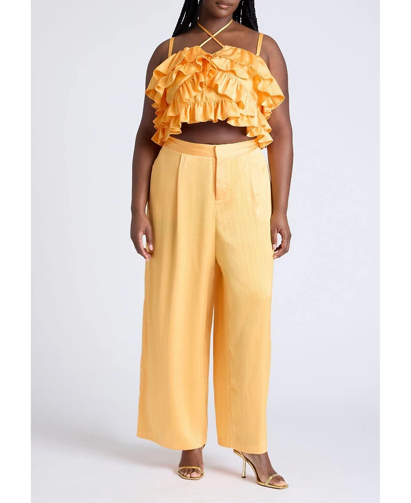 Eloquii Women's Ruffle Layered Top