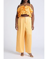 Eloquii Women's Ruffle Layered Top