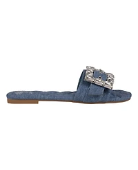 Gc Shoes Women's Bianca Rhinestone Buckle Flat Sandals