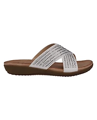 Gc Shoes Women's Sharlene Embellished Cross-Strap Flat Sandals