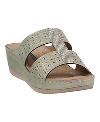 Gc Shoes Women's Carrie Embellished Wedge Sandals