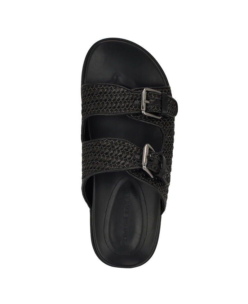 Calvin Klein Women's Vibe Double Band Slip-On Flat Sandals