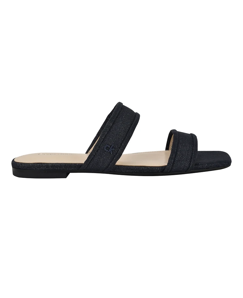 Calvin Klein Women's Felisa Double Band Slip-On Flat Sandals