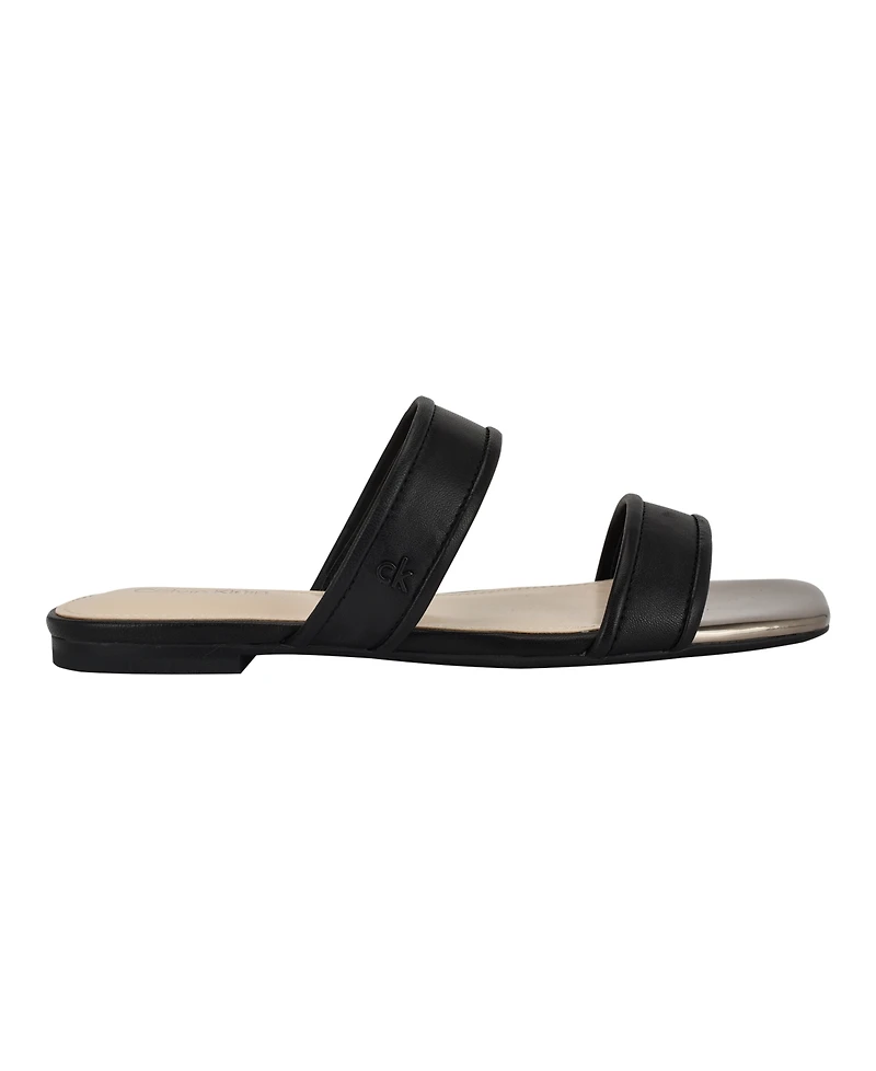 Calvin Klein Women's Felisa Double Band Slip-On Flat Sandals