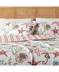 Linery & Co. Watercolor Sea Life Microfiber Quilt Set With Shams