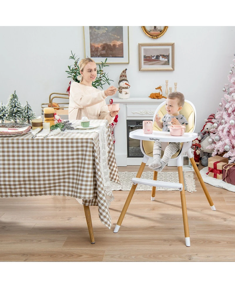 Gouun Kids 4-in-1 Convertible High Chair Feeding with Adjustable Tray