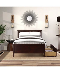 Twin Bed Frame with Storage Drawers