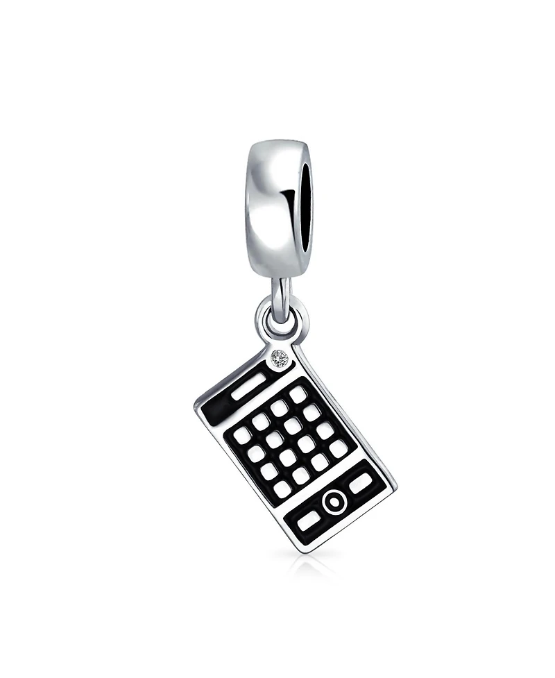 Bling Jewelry Bookkeeper Accountant Math Wiz Calculator Dangle Bead Charm Oxidized .925 Sterling Silver Fits European Bracelet