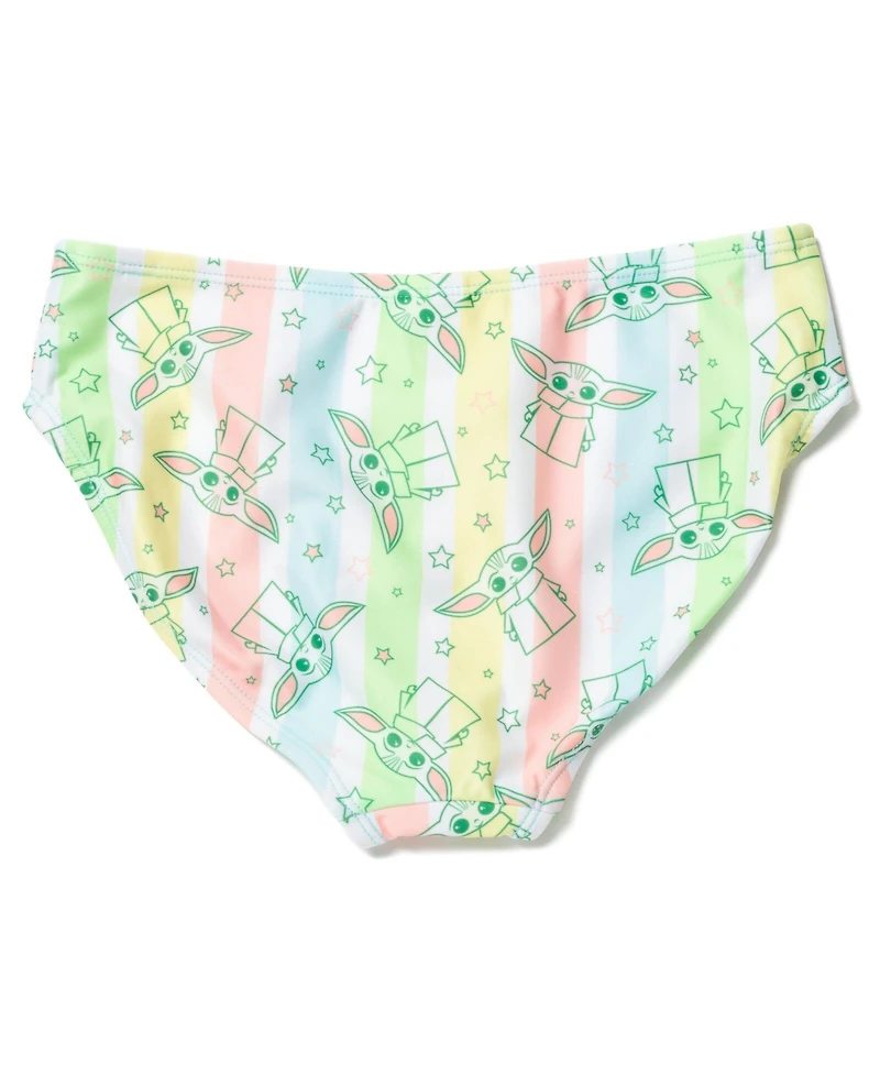 The Mandalorian Little Girls Star Wars Yoda Rash Guard and Bikini Bottom