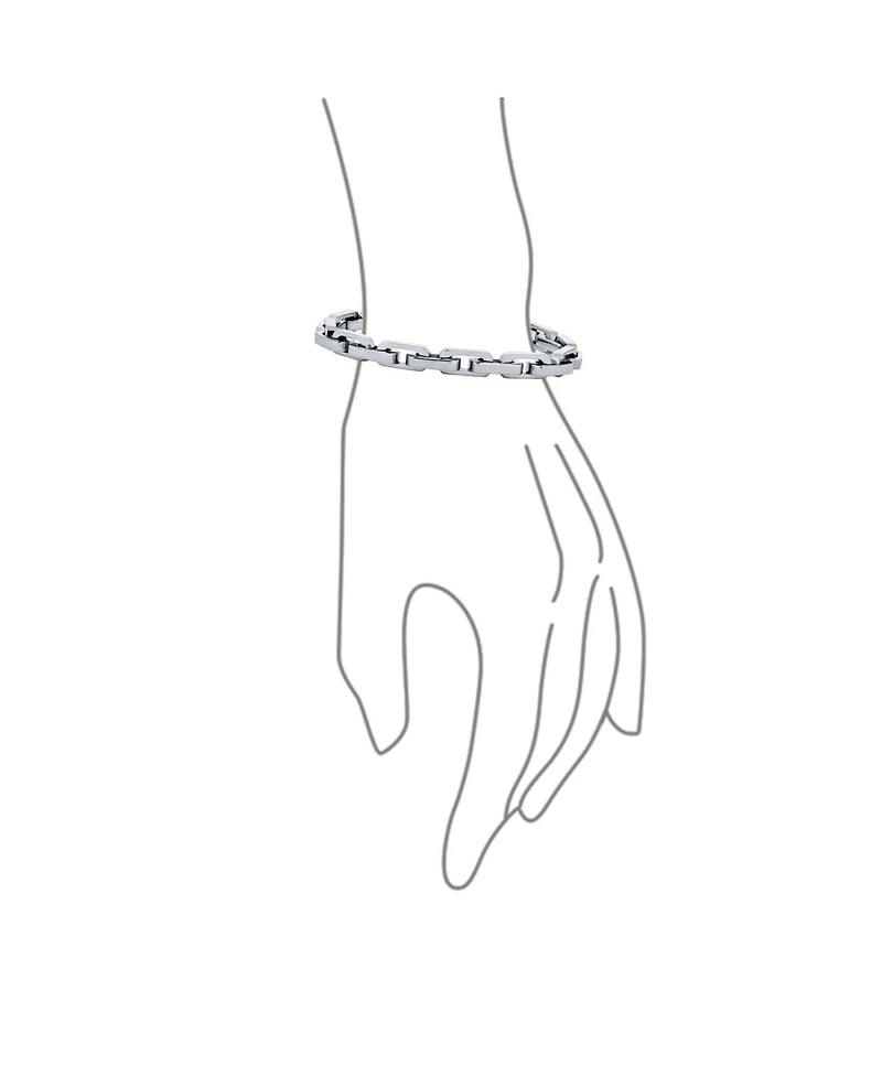 Bling Jewelry Chain Link Bracelet Silver Tone Stainless Steel 8 Inch Fashion Statement