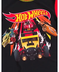 Hot Wheels Boys Upf 50+ Pullover Rash Guard and Swim Trunks Outfit Set to