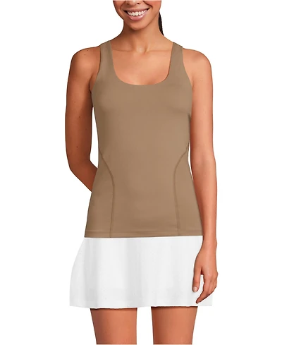 Lands' End Women's High Impact Scoop Neck Active Tank Top