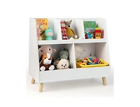 5-Cube Kids Bookshelf and Toy Organizer with Anti-Tipping Kits for Safe Efficient Storage