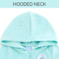 Frozen Toddler Girls Disney Loop Terry Cloth Hooded Zip Up Swim Cover