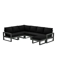 7-Piece Outdoor Modular L-Shaped Corner Patio Sectional Sofa Set