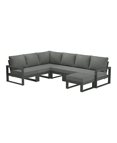 7-Piece Outdoor Modular L-Shaped Corner Patio Sectional Sofa Set