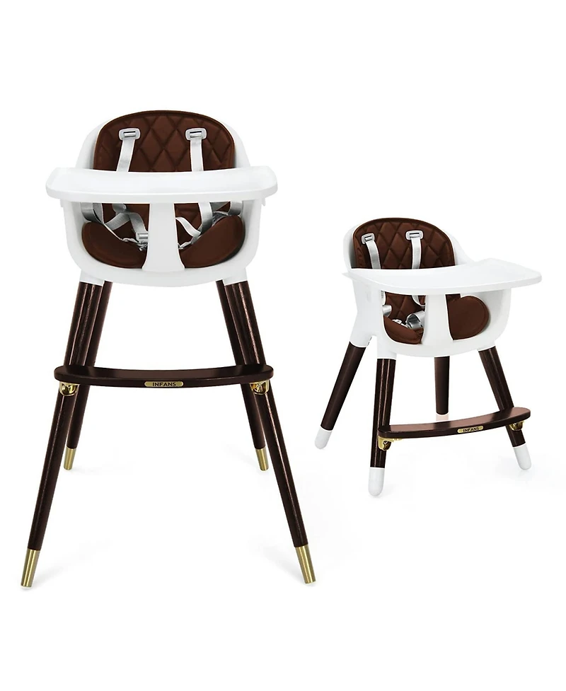 3-In-1 Adjustable Baby High Chair with Soft Seat Cushion for Toddlers