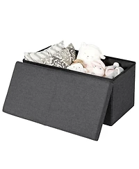 30 Inch Folding Storage Ottoman with Lift Top