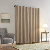 Treviso Linen Blend Magnetic Closure 100% Blackout Back Tab Curtain Panel