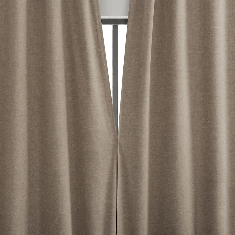 Treviso Linen Blend Magnetic Closure 100% Blackout Back Tab Curtain Panel