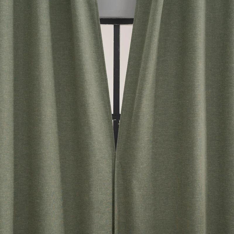 Treviso Linen Blend Magnetic Closure 100% Blackout Back Tab Curtain Panel