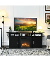 63 Inch Tv Entertainment Console Center with 2 Cabinets