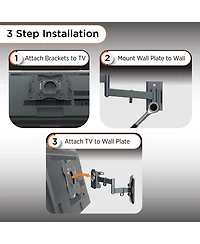 ProMounts Premium Articulating Tv Wall Mount for Heavy Duty Tv for 17-42 Inch Flat and Curved Tv Screens, Holds Up to 44 lbs Max Vesa 200x200