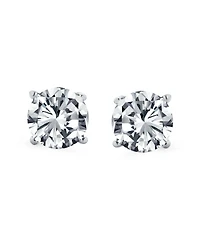 Bling Jewelry Cubic Zirconia Stud Earrings Screwback Gold Plated Sterling Silver
