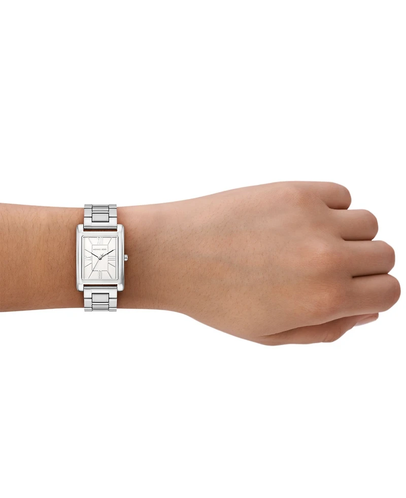 Michael Kors Women's Essex Silver-Tone Stainless Steel Watch, 26x36mm