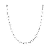 The Lovery Large Paperclip Link Chain Necklace 14K White Gold 18 inches