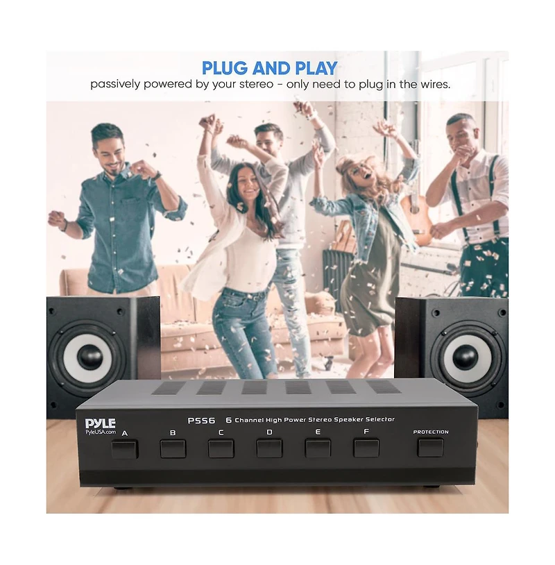 Pyle 6-Channel High Power Stereo Speaker Selector - PSS6