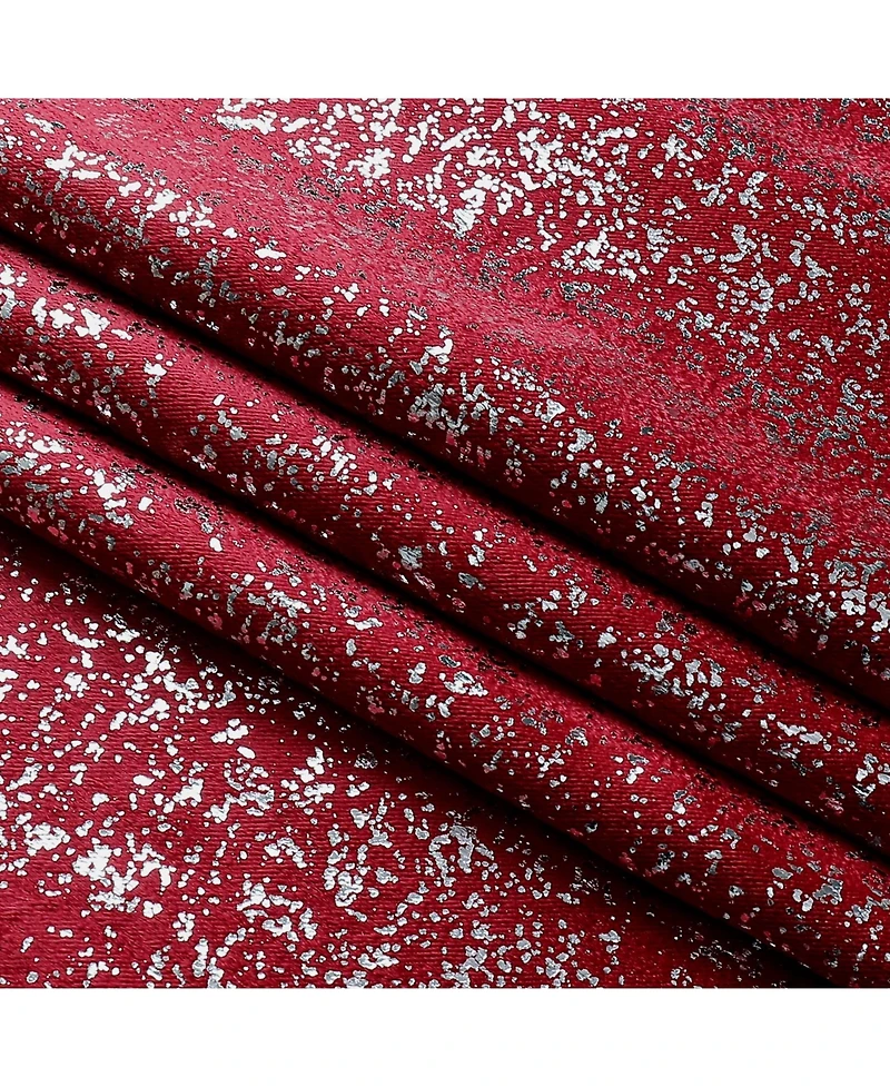 Kate Aurora 2 Piece Grommet Top Moroccan Sparkly Burgundy Light Reducing Window Curtain Panels
